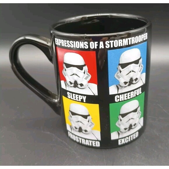Stormtrooper Mug Star Wars 14oz Black, Expressions Of A Stormtrooper, Humor - Picture 2 of 7